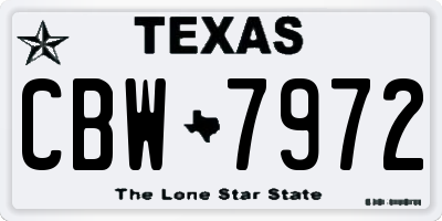 TX license plate CBW7972