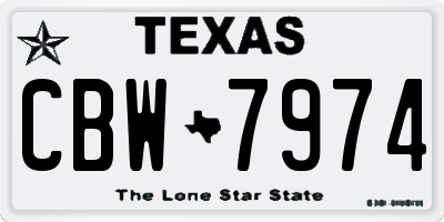 TX license plate CBW7974