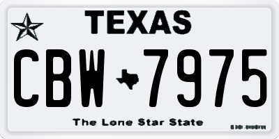 TX license plate CBW7975