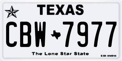TX license plate CBW7977