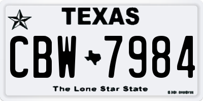 TX license plate CBW7984