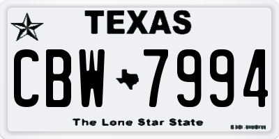 TX license plate CBW7994