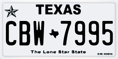 TX license plate CBW7995