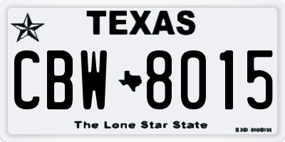 TX license plate CBW8015