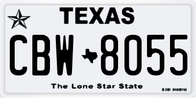 TX license plate CBW8055