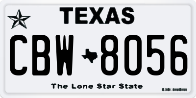 TX license plate CBW8056