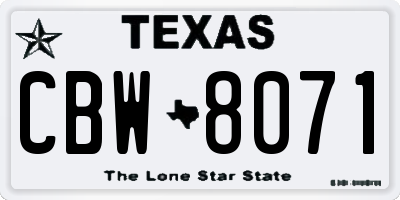 TX license plate CBW8071