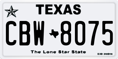 TX license plate CBW8075