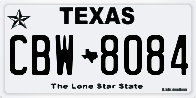 TX license plate CBW8084