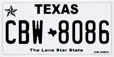 TX license plate CBW8086