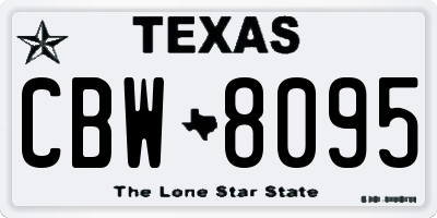 TX license plate CBW8095