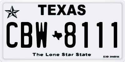 TX license plate CBW8111