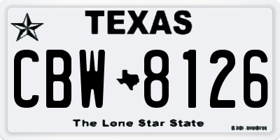 TX license plate CBW8126