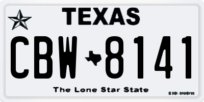 TX license plate CBW8141