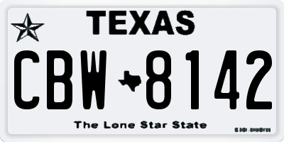 TX license plate CBW8142
