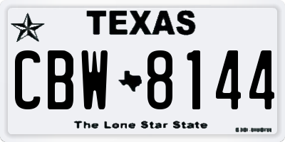 TX license plate CBW8144