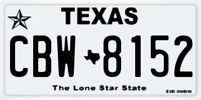 TX license plate CBW8152