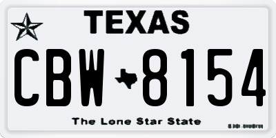 TX license plate CBW8154