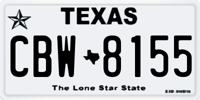 TX license plate CBW8155