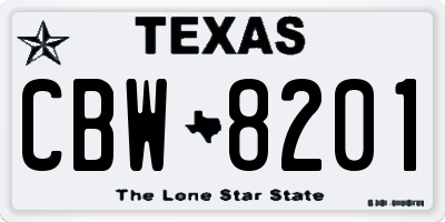 TX license plate CBW8201