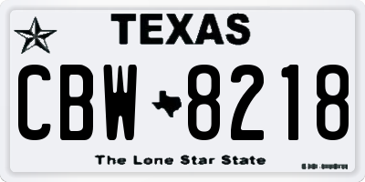 TX license plate CBW8218