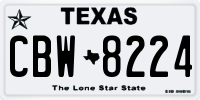 TX license plate CBW8224