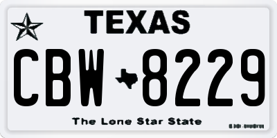 TX license plate CBW8229
