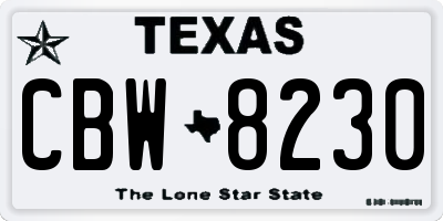 TX license plate CBW8230