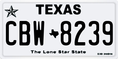 TX license plate CBW8239