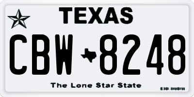 TX license plate CBW8248