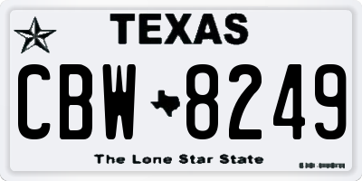 TX license plate CBW8249
