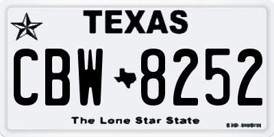 TX license plate CBW8252
