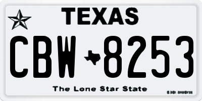 TX license plate CBW8253