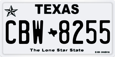 TX license plate CBW8255