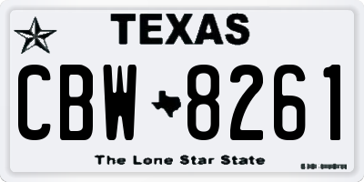 TX license plate CBW8261