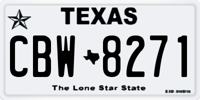 TX license plate CBW8271