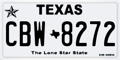 TX license plate CBW8272