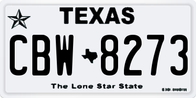 TX license plate CBW8273