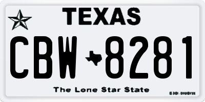 TX license plate CBW8281
