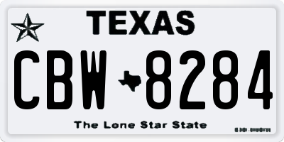 TX license plate CBW8284