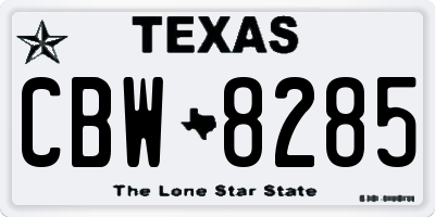 TX license plate CBW8285