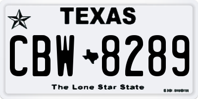 TX license plate CBW8289