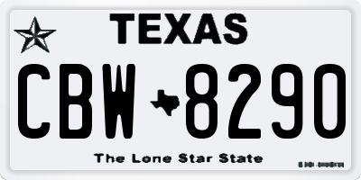 TX license plate CBW8290