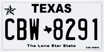 TX license plate CBW8291