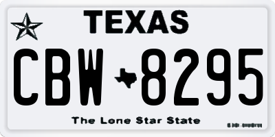 TX license plate CBW8295