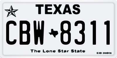 TX license plate CBW8311