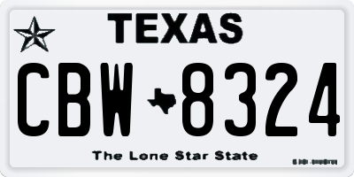 TX license plate CBW8324