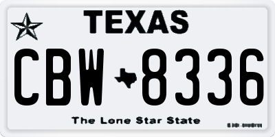 TX license plate CBW8336