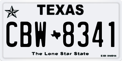 TX license plate CBW8341