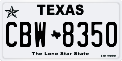 TX license plate CBW8350